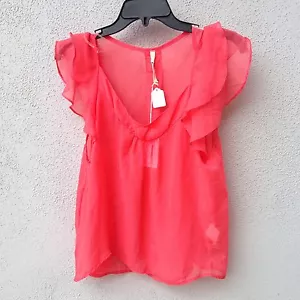 Camicetta adorabile rosa trasparente marca Lovemarks taglia small nuova con etichetta $54 - Foto 1 di 2