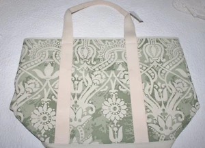 POTTERY BARN LORRAINE TOTE BAG - GREEN - Picture 1 of 4