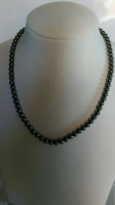 Collana ematite naturale con anello a molla in argento 925/1000 - Immagine 1 di 4