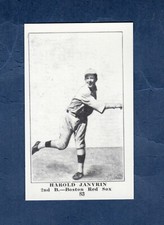 #83 HAROLD JANVRIN, Boston Red Sox~1917 Collins-McCarthy Candy REPRINT E135 card