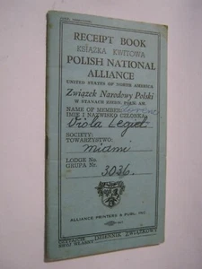 1944 & 1955 Polish National Alliance Receipt Books, Miami Lodge # 3036 - Picture 1 of 18
