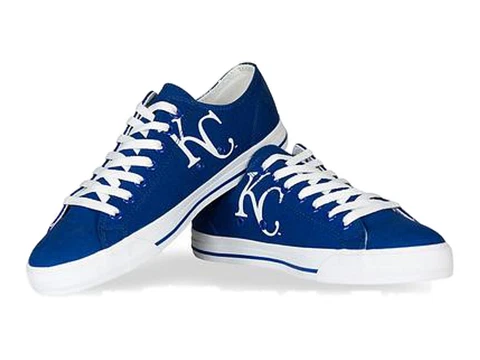 Kansas City Royals Row One UNISEX Blue "KC" Logo Canvas Lace Up Shoes Cover
