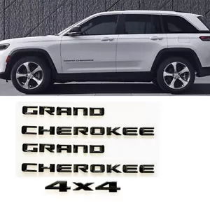 3 piezas negro brillante placa emblema puertas delanteras y traseras 2014-2018 Jeep Grand Cherokee - Imagen 1 de 1