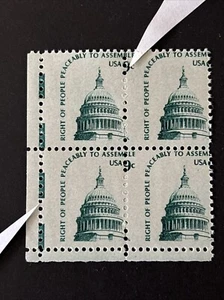 54559 US Stamp Sc#1591 Extr. Rare Major Perf Shift MarginBlock 6 Error EFO MNHOG - Picture 1 of 1