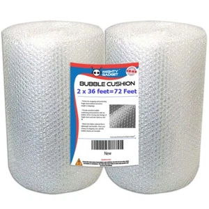 2 Pack Bubble Cushioning Wrap Rolls, Air Bubble, 12 Inch x 72 Feet Total - Picture 1 of 4