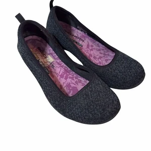 Sketchers Calce Clásico Mujeres 7.5 Refrigerado por Aire Espuma con Memoria Gris Sin Cordones Ballet Pisos - Imagen 1 de 10