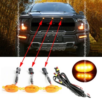 Желтый светодиодный декоративный ходовой фонарь передняя решетка для Ford Raptor F-150 - Изображение 1 из 4