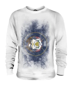 UTAH STATE VERBLASSTE FLAGGE UNISEX PULLOVER OBERTEIL UTAHN SHIRT JERSEY GESCHENK - Bild 1 von 16