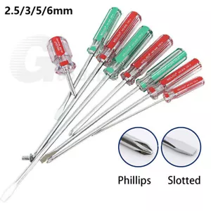 3/5/6mm Magnetic Screwdrivers Extra long Shaft Phillips Cross Slotted Hand Tool - Picture 1 of 36