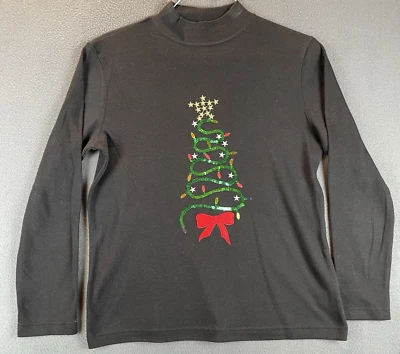 De Colección Diseñadores Original Studio Joy Top Talla M Simulado Negro Árbol de Navidad Vacaciones Usado en Excelente Condición Foto 1 de 4
