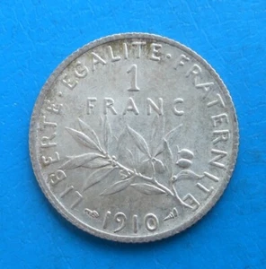 1 Franc Semeuse Argent 1910, Pretty Coin! - Picture 1 of 2