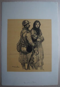 Lithographie  WW1  UN POILU  A PETAIN   Signé  STEINLEN (1859/1923) - Picture 1 of 10