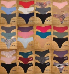 3 Victoria's Secret Panties Raw Cut No Show Thongs Medium You choose Set - Picture 1 of 13