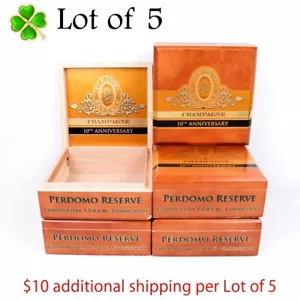 Lote de 5 cajas de cigarros de madera Perdomo Corona Extra 10º aniversario 6,75" x 6,75" x 2,75" - Imagen 1 de 12