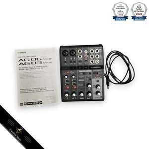 YAMAHA AG06MK2 B 6ch Live Streaming Mixer Black AG 06 AG06 MK2 AG06MK2B JP Used - Picture 1 of 15
