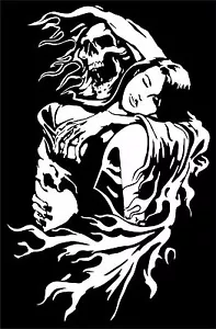 Grim Reaper Skull Girl Monster Zombie Truck Window Vinyl Decal Sticker - Picture 1 of 3