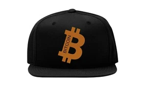 Bitcoin Logo Crypto Lover Embroidered Snapback Baseball Cap Fullcap Hip Hop Hat - Picture 1 of 4