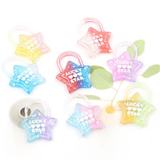 10X Resin Sequin lucky star lock Pendant Earring keychain Decoration accessories