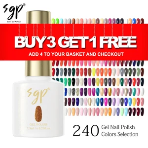 SGP Nail Gel Polish Soak Off UV LED Base Top Coat Gels Colour Coat 7.3ml NEW