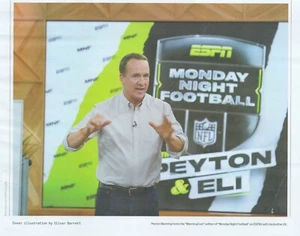 2022 PEYTON MANNING Printanzeige für Monday Night Football Peyton und Eli NFL - Bild 1 von 1