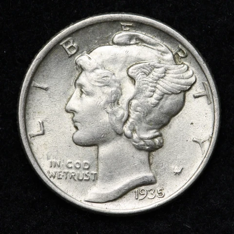1935 Mercury Silver Dime CHOICE BU *UNCIRCULATED* MS E236 ADF Cover