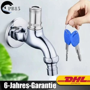 Außen Abschließbarer Wasserhahn mit Schloss für Waschmaschine Garten Mietraum - Bild 1 von 15