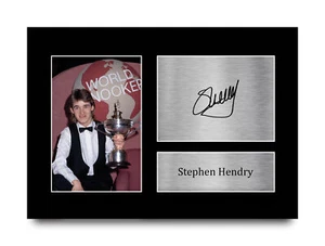 Stephen Hendry A4 Snooker Gift Idea Printed Signed Photo Design for WST Fans - Picture 1 of 17