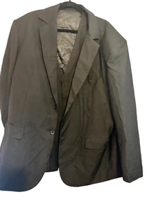Mens Black 3-Piece Suit With Jacket Vest & Pants Size 52R NWOT - Picture 1 of 6