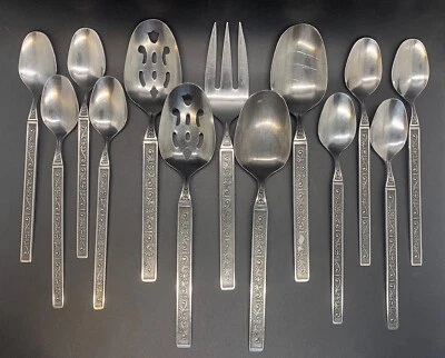STYLECRAFT Stainless Steel Flatware 13 Piece Lot Salad Fork Slotted Spoon SYF10 - Image 1 of 4