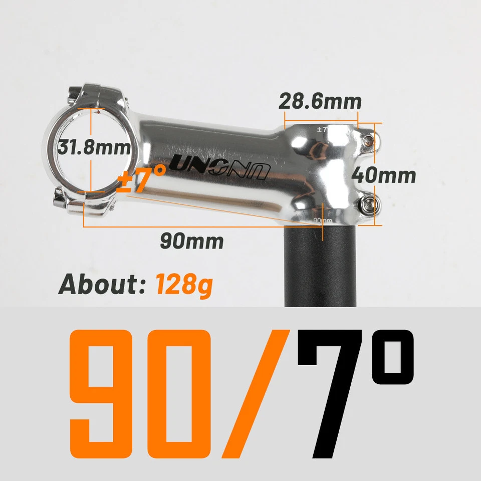 UNO Bike AL ALLOY Stem 7/17° MTB Road Bicycle Handlebar Stem 31.8*60-130mm - Image 1 of 1