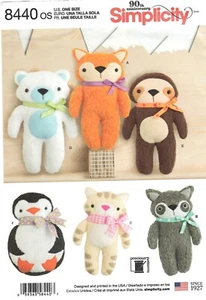 Simplicity Pattern - Plush Toy - S8440 - Sizes OSZ - Picture 1 of 5