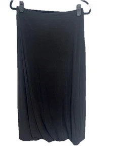 EILEEN FISHER Black 100% Silk Midi Maxi Skirt Bubble Hem Luxury Petite Small - Picture 1 of 7