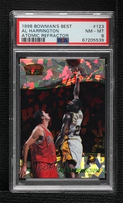 1998-99 Bowman's Best Atomic Refractor /100 Al Harrington #123 PSA 8 Rookie RC - Image 1 of 2
