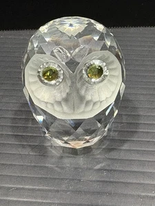 Swarovski Kristall Eule Figur ** fehlende Augenbrauen/Hörner gelbe Augen 2 Zoll - Bild 1 von 10