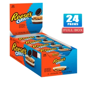 Full Box 24x Packs OREO REESE'S Peanut Butter Chocolate - 1.4oz Each - Picture 1 of 3