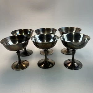 Vintage El Delberti Silverplate Champagne Goblets Set Of 6 Italy - Picture 1 of 4