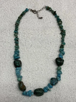 Collar Gargantilla Vintage Peyote Pájaro Suroeste Esterlina 925 Turquesa Cuentas Foto 1 de 4