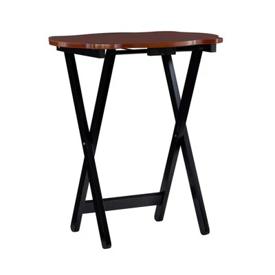 Juego de Mesa Bandeja Madera Tradicional Cinco Piezas Pemberly Row en Avellana y Negro Foto 1 de 4