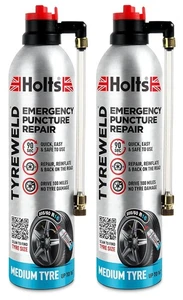 Holts Tyre Weld Emergency Puncture Repair 400ml X 2 Seals & Inflates Tyreweld - Picture 1 of 2