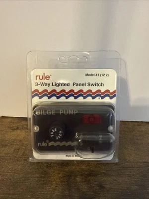 Rule Deluxe 3-сторонний освещенный панельный переключатель, модель 41 совершенно новый - Изображение 1 из 2