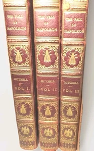 Old The Fall of Napoleon Historical Memoir by J Mitchell 1800s 3 Vols Nickisson - Picture 1 of 24