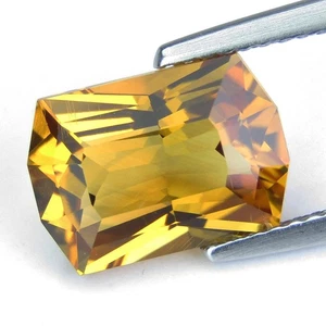 3.37Cts Natural Fantastic Fancy Radiant Cut Citrine 9.5mm Loose Gemstone - Picture 1 of 7