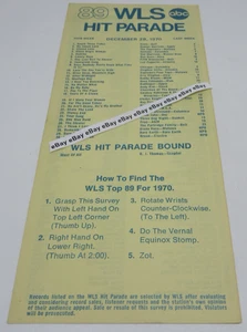 WLS Radio 89 Chicago TOP 45 Encuesta DEC 28, 1970 #1 Song Dawn / Knock Three Times - Imagen 1 de 7