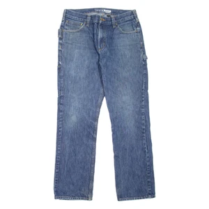 CARHARTT Carpenter Workwear Mens Jeans Blue Relaxed Straight Stone Wash W31 L32 - Picture 1 of 6