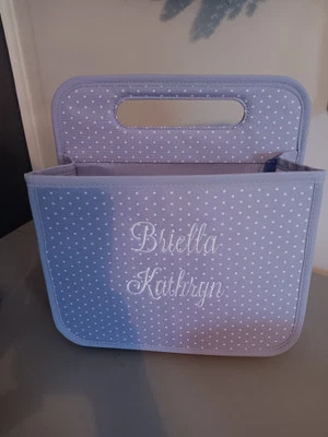 Embroidered Name Thirty-One 31 Double Duty Caddy Purple Dot Unused  - Image 1 of 4