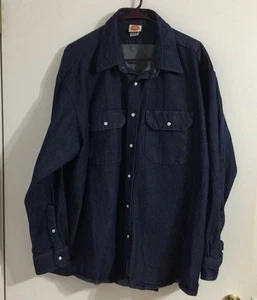 Red Kap Pearl Snap Shirt Men Sz XXL Blue Denim Long Sleeve Workwear New w/o Tags - Picture 1 of 5