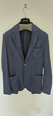 Blazer Giorgio Armani Upton Line Patch Azul IT 48/EUA 38 US$ 2295 Novo com etiquetas algodão seda - Imagem 1 de 4