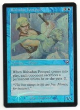 MTG English Foil Rishadan Footpad Misprint Vertical Crimped Mercadian Masques EX