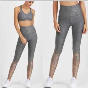 Beyond Yoga Alloy Metallic Gray Copper Ombre High Waisted Midi Legging Size L - Bild 1 von 7