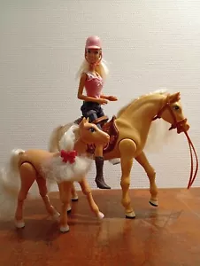 BARBIE et Tawny son cheval trotteur et poulain 2008 N1692 walking horse and baby - Imagen 1 de 9